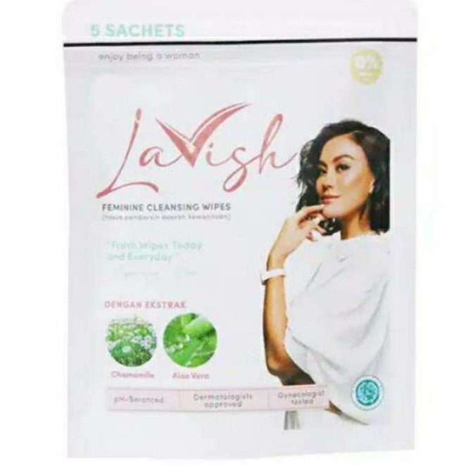 Jual Lavish Femenine Cleansing Wipes 1 Pouch isi 5 Sachet Shopee