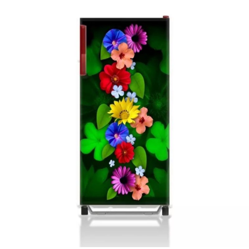 Jual Stiker Kulkas 1 Pintu Motif Bunga Pelangi Wallpaper Stiker Kulkas