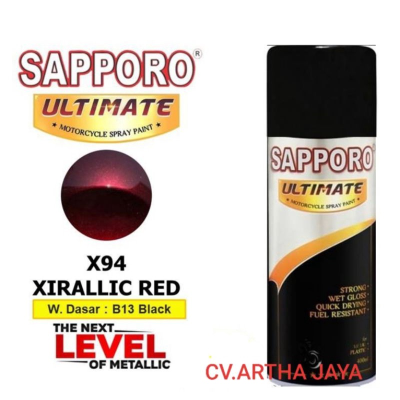 Jual SAPPORO ULTIMATE METALLIC XIRALLIC RED MERAH X94 400ml Shopee