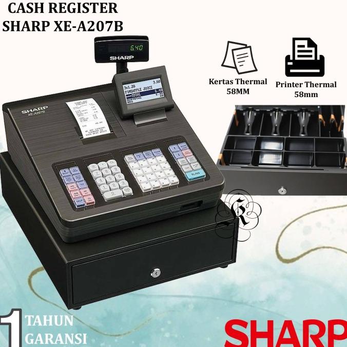 Jual CASH REGISTER SHARP XEA207B MESIN KASIR SHARP XEA207 HITAM