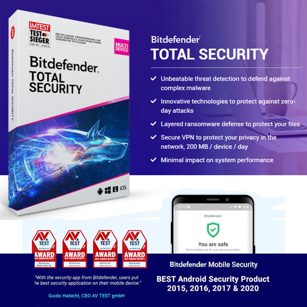 Jual Bitdefender Total Security 2022 Original 6 Bulan Private (VPN