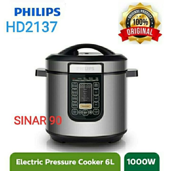 Jual PHILIPS HD2137 PHILIPS ELECTRIC PRESSURE COOKER 6 LITER Shopee