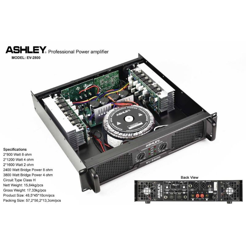 Jual Ashley Power EV 2800 Original Amplifier EV2800 Class H 2x800