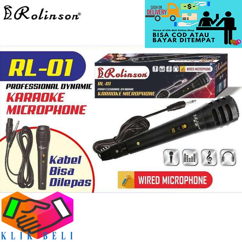 Jual Mikrofon Karaoke RL01 Mic Kabel Mix Rolinson Microphone Shopee