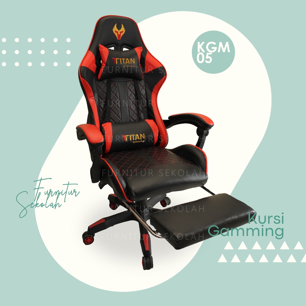 Jual Kursi Gaming Reclining Foot Rest Kursi Game Hidrolik Putar Kursi