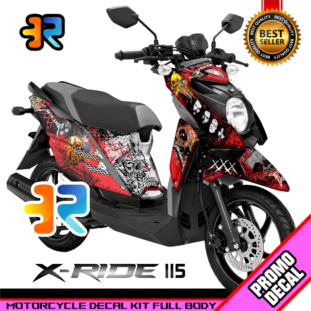 Jual Decal Motor XRide 115 Desain Metal Militia Sticker Decal XRide