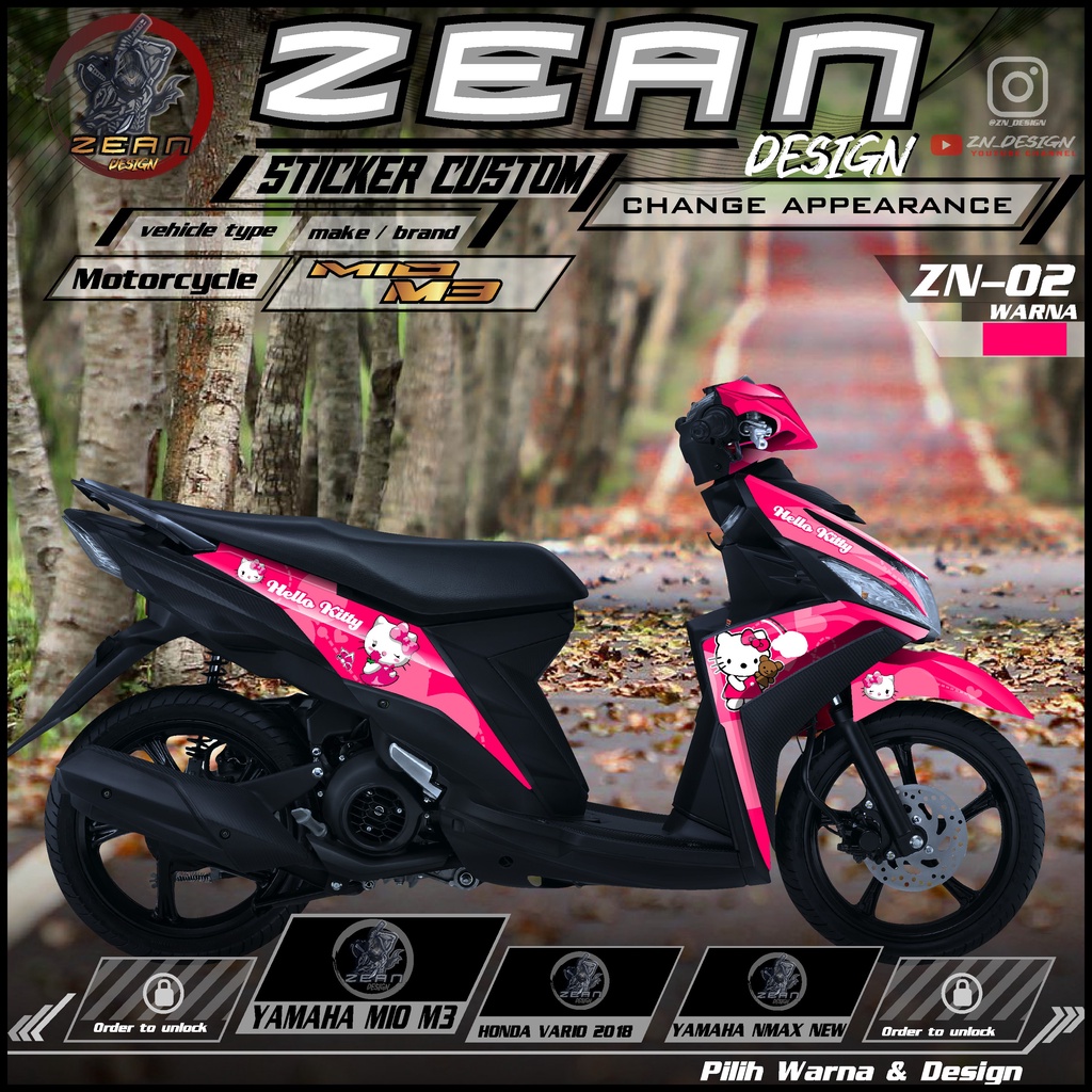 Jual Decal Sticker FullBody Motor Yamaha Mio M3 Dekal Stiker Striping