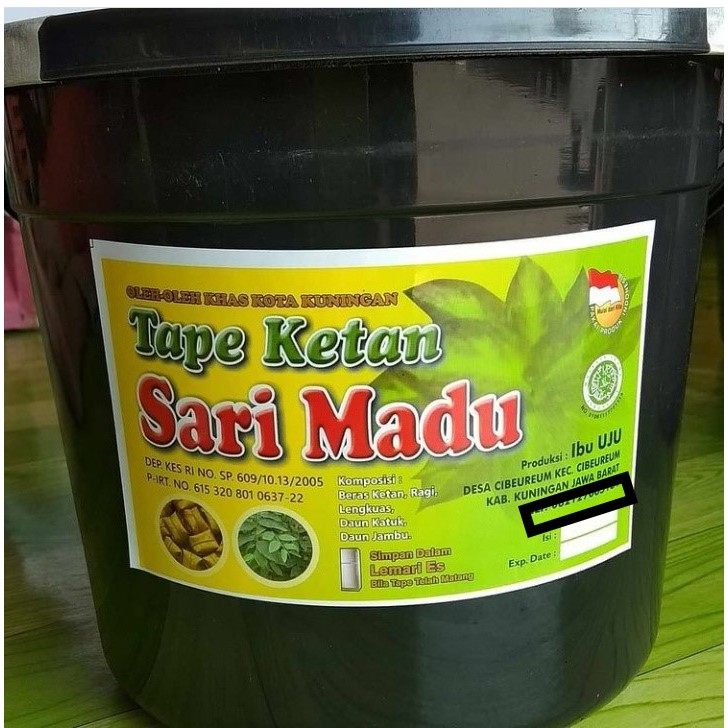 Jual Tape/peuyeum ketan ember sari madu isi100 pcs khas kuningan
