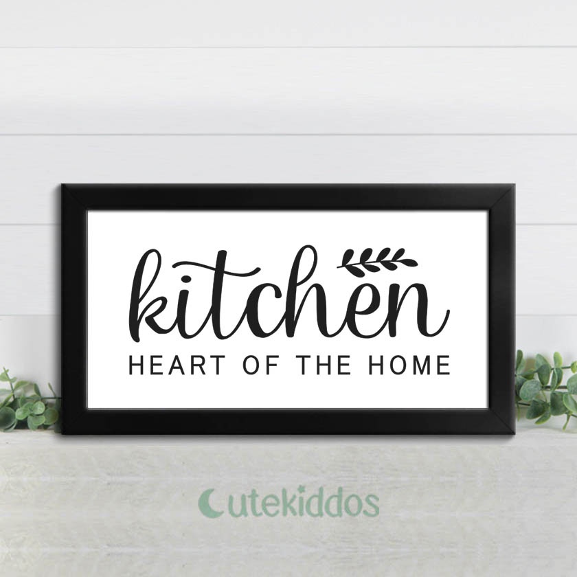 Jual Hiasan Dinding Dapur Tulisan Kitchen Heart Of The Home Poster Kayu