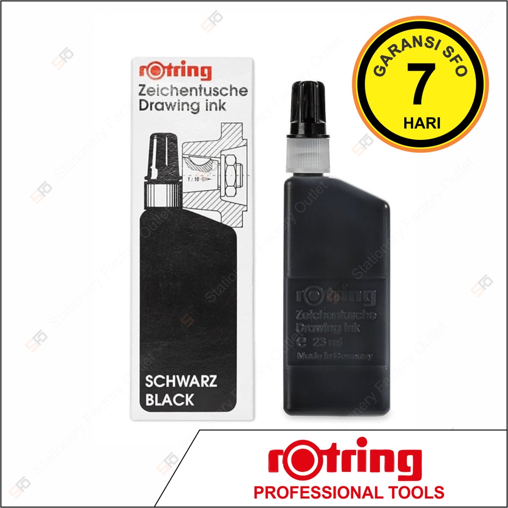 Jual Tinta Drawing Pen Rotring 23ml Hitam Ink Bottle 23 Ml Black