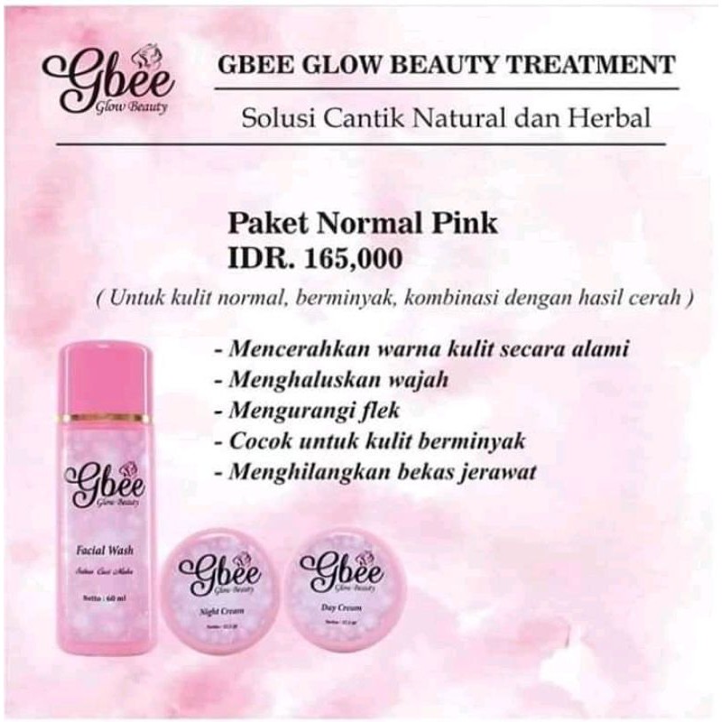 Jual ( SUDAH BPOM ) paket normal pink gbee glow treatment ( SOLUSI