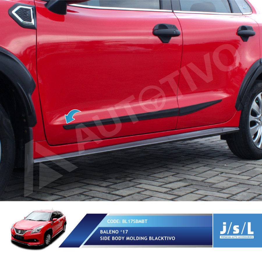 Jual JSL Baleno Hatchback Side Body Molding Lis Pintu Samping Blacktivo