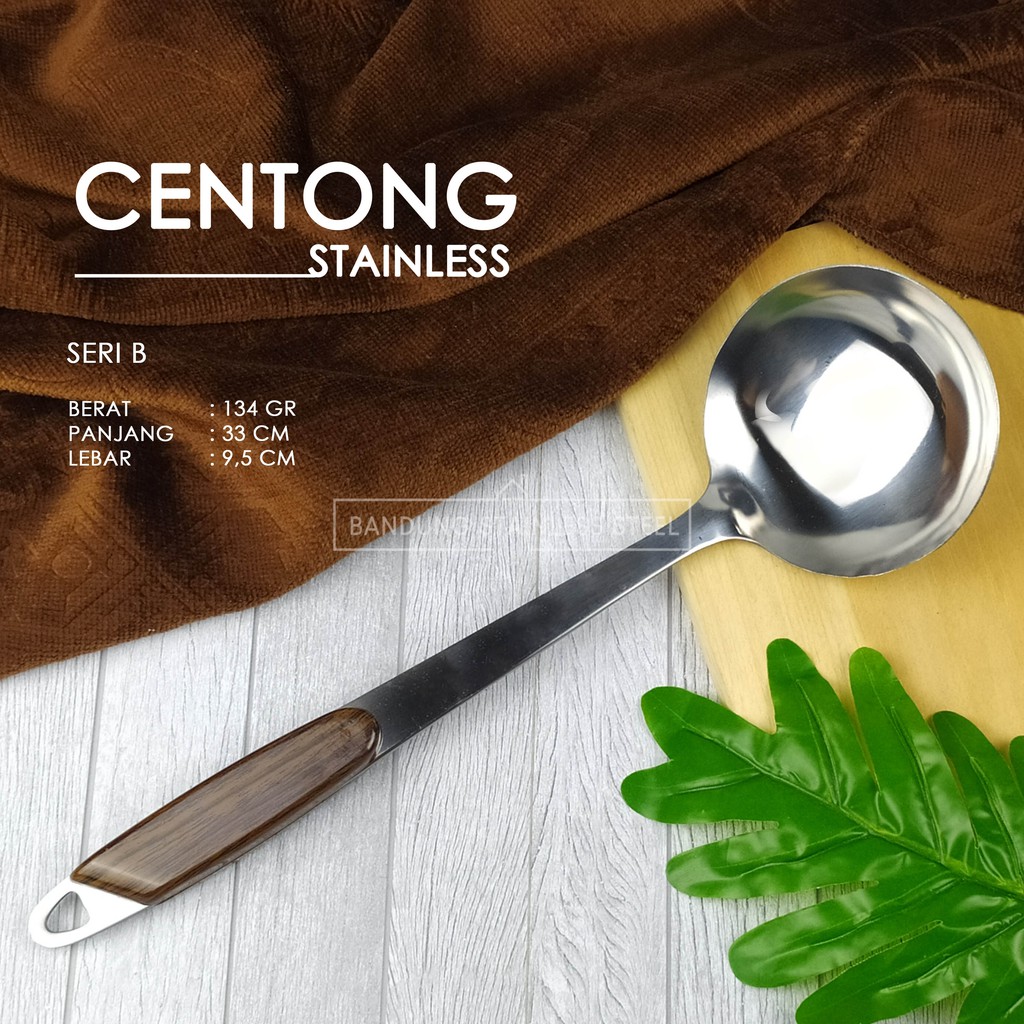 Jual Centong sendok kuah sup sayur ladle tebal stainless 33 cm Shopee