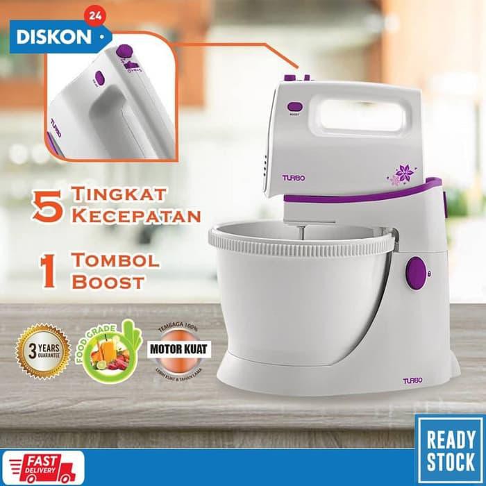 Jual Mixer / Blenderan / Stand Mixer Pengaduk Adonan Kue Roti TURBO EHM 9090 Ungu Bisa cod