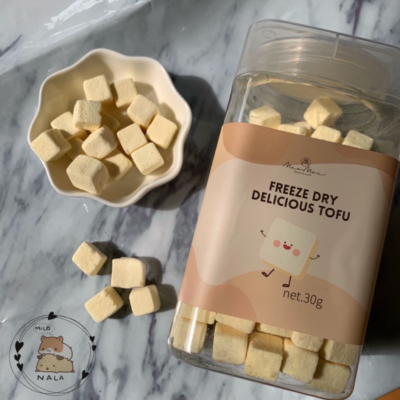 Jual Freeze Dried Tofu Tahu Kering 5gr Cemilan Snack Hamster