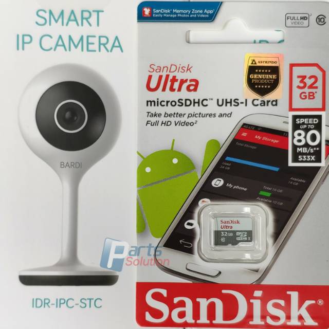 Jual BARDI IP CCTV Camera Kamera 1080p Plus Memory SDCard SANDISK 32GB Original Shopee Indonesia