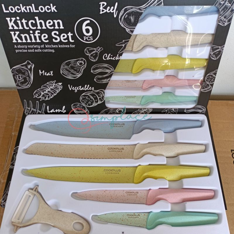 Jual Lock n Lock knife set Pastel isi 6 / Pisau lock n lock pastel isi