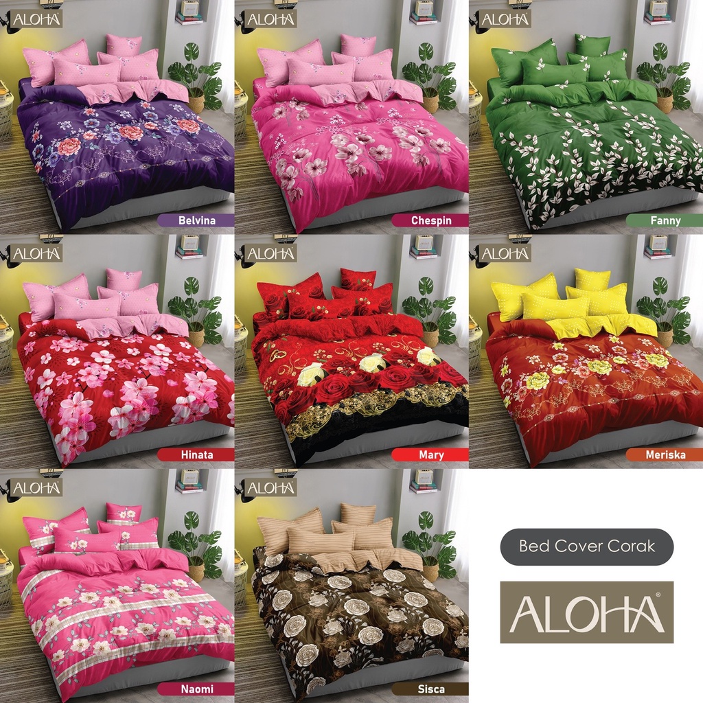 Jual Aloha Bed Cover Set King 180x200 Tinggi 20 Fitted Sale Shopee Indonesia