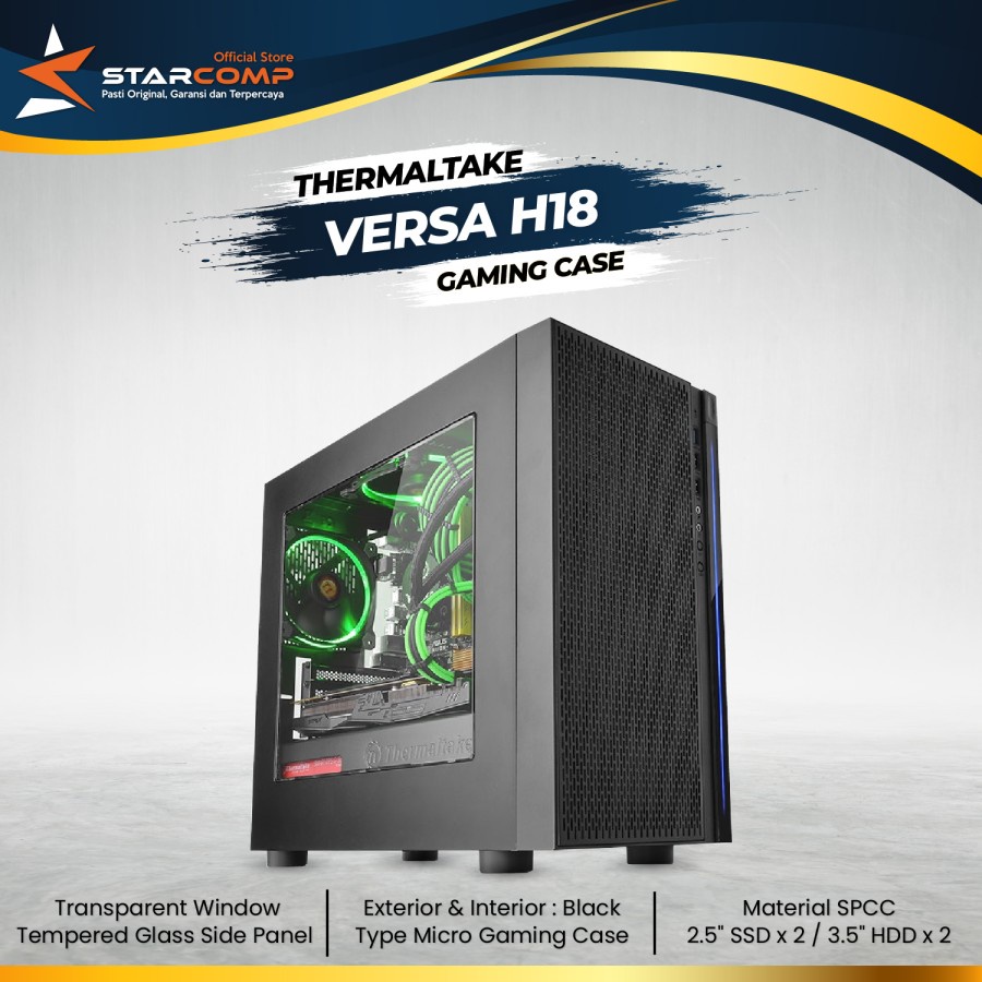 Jual Thermaltake Versa H18 Window Matx Gaming Case H 18 | Shopee Indonesia