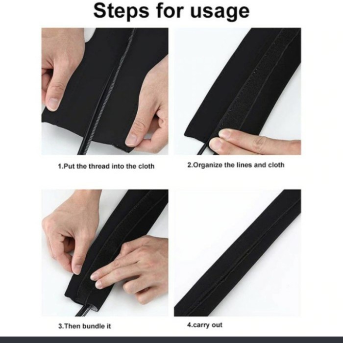 Jual W20177 Pembungkus Kabel Velcro Perapih Cable Manajemen Sleeve