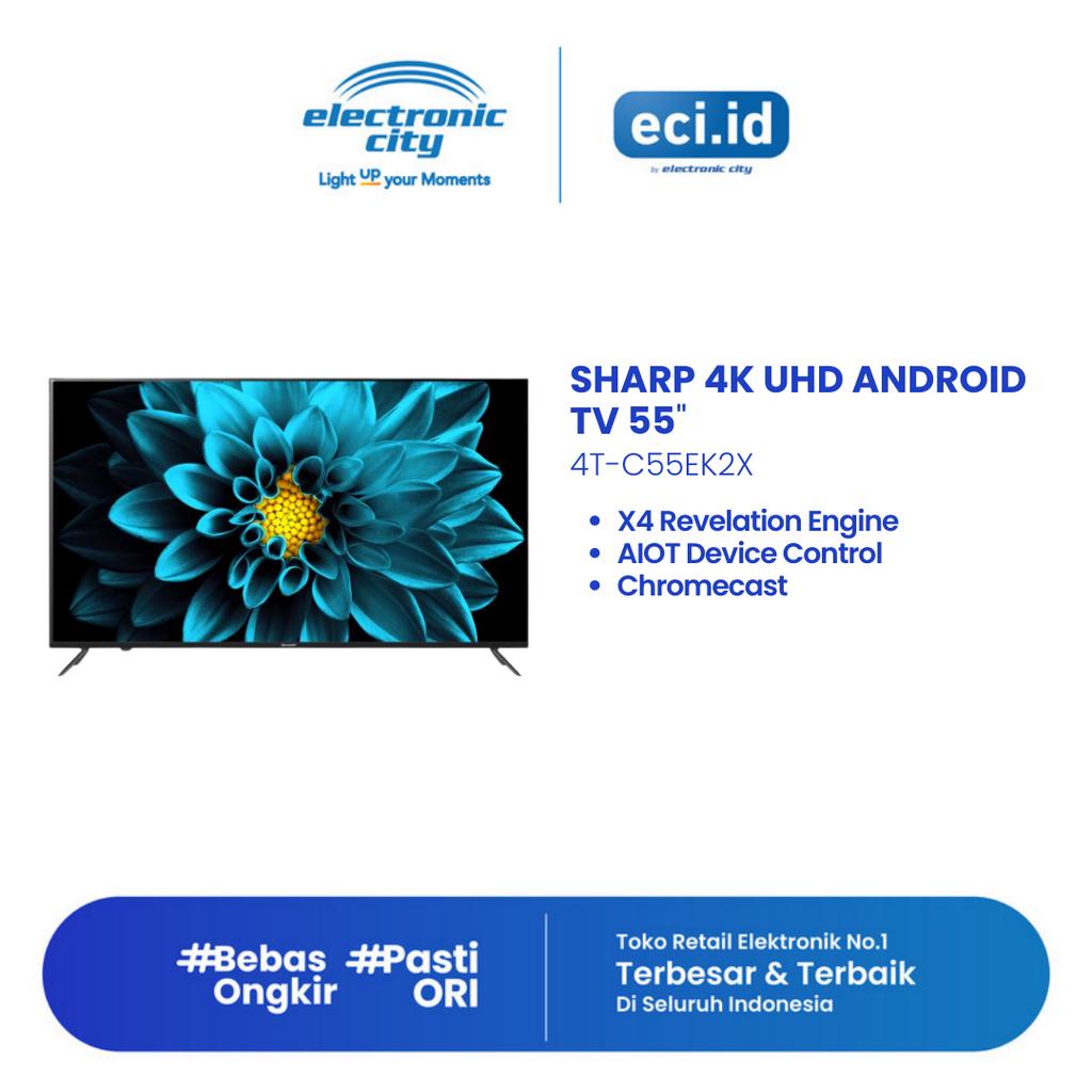 Jual Sharp 55 Inch 4K Android TV UHD 4TC55EK2X Shopee Indonesia