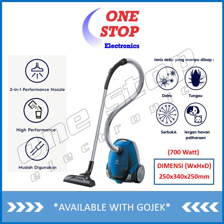 Jual ELECTROLUX Z1220 / Z 1220 Bagged Vacuum Cleaner CompactGO 700 Watt