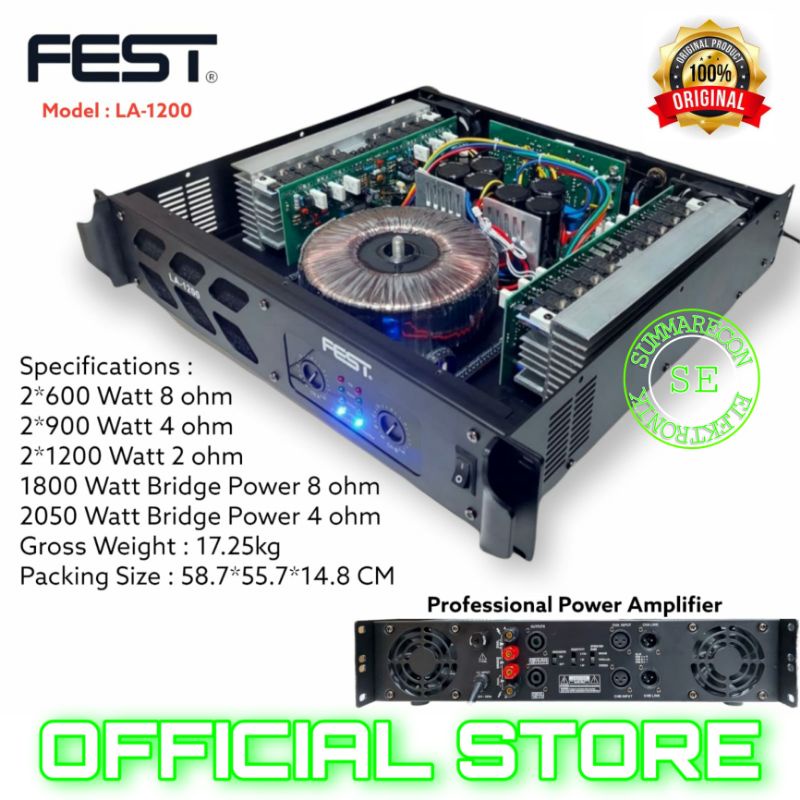 Jual power amplifier 2 channel original fest la1200 power amplifier