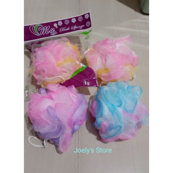 Jual BATH SPONGE/SPONS MANDI/SHOWER PUFF WARNA PELANGI UKURAN BESAR (30 GR) Shopee Indonesia