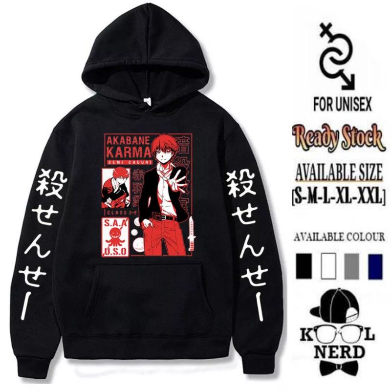 Jual AKABANE KARMA CHARACTER HOODIE FASHION MANGA JEPANG ANSATSU