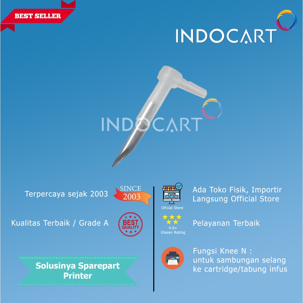 Jual IndoCart Knee L+JarumSambungan SelangCartridge ORIInfus Modif CISS HP Canon Shopee