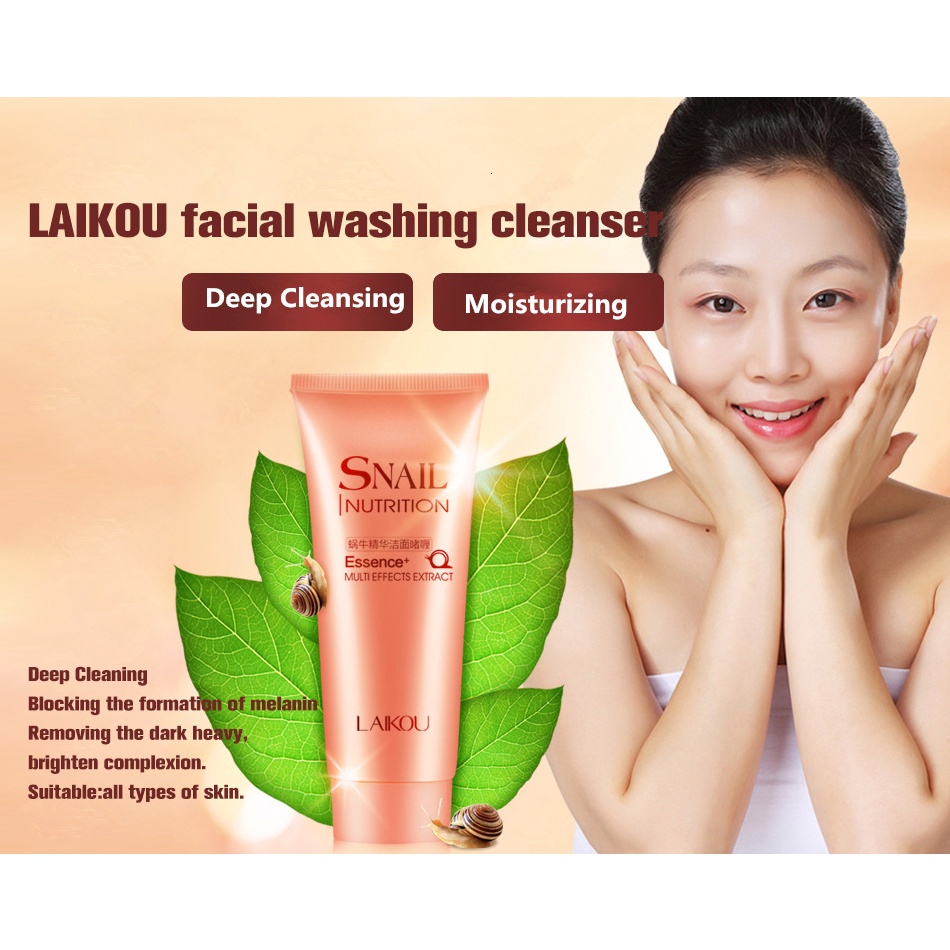 Jual Laikou Snail Nutrition Face Cleansers Essence Cleansing Gel / Laikou Snail Facial Cleanser