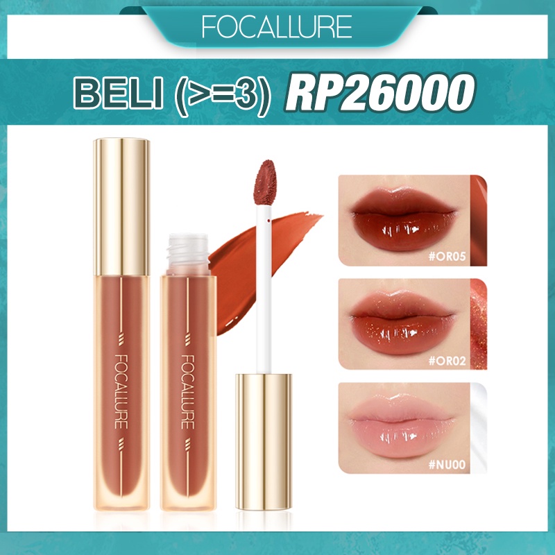 Jual FOCALLURE Jelly Lip Gloss High Pigmented Lip Tint Waterproof