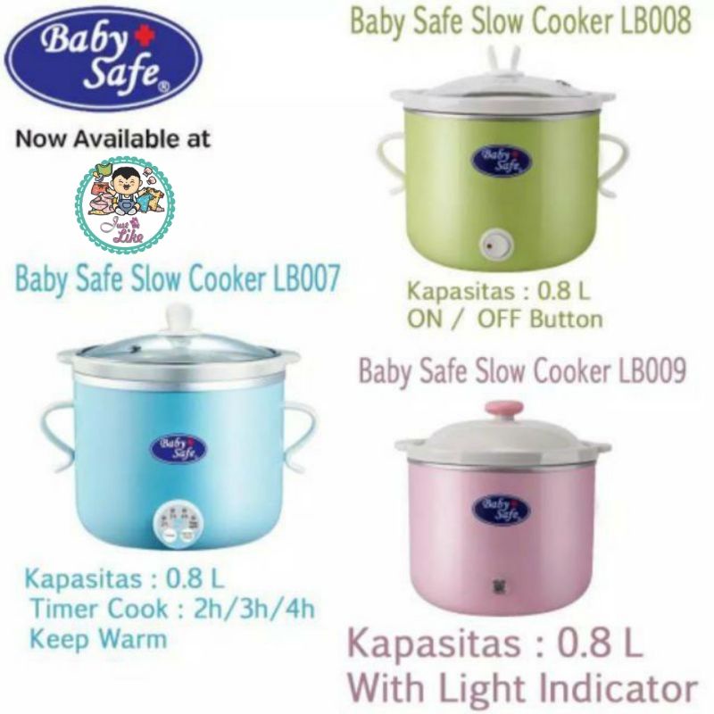 Jual BABY SAFE Slow Cooker LB007 ( BIRU ) / LB008 ( HIJAU ) / LB009