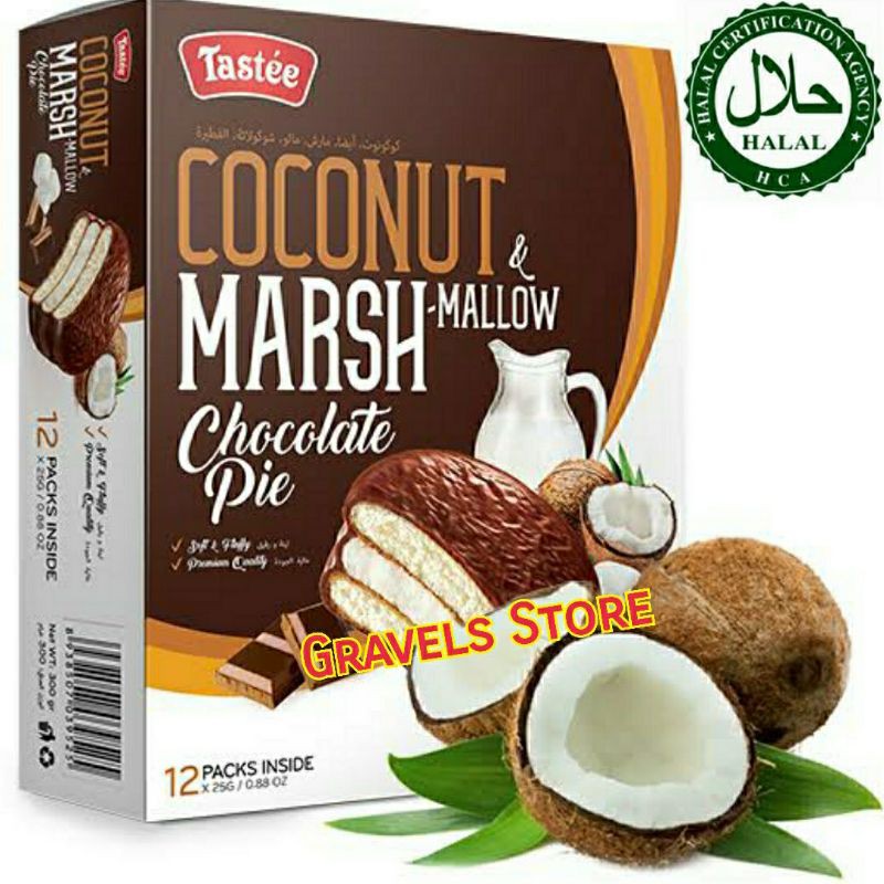 Jual [Logo HALAL] Tastee Chocolate Pie COCONUT Marshmallow Choco Pie