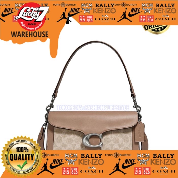 Jual Coach Tabby 26 Leather Shoulder Bag in Signature Canvas Sand Taupe