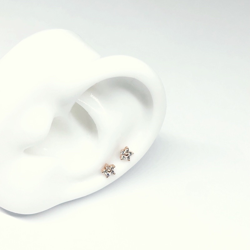 Jual mini ballend earrings in GOLD & ROSE GOLD stainless steel