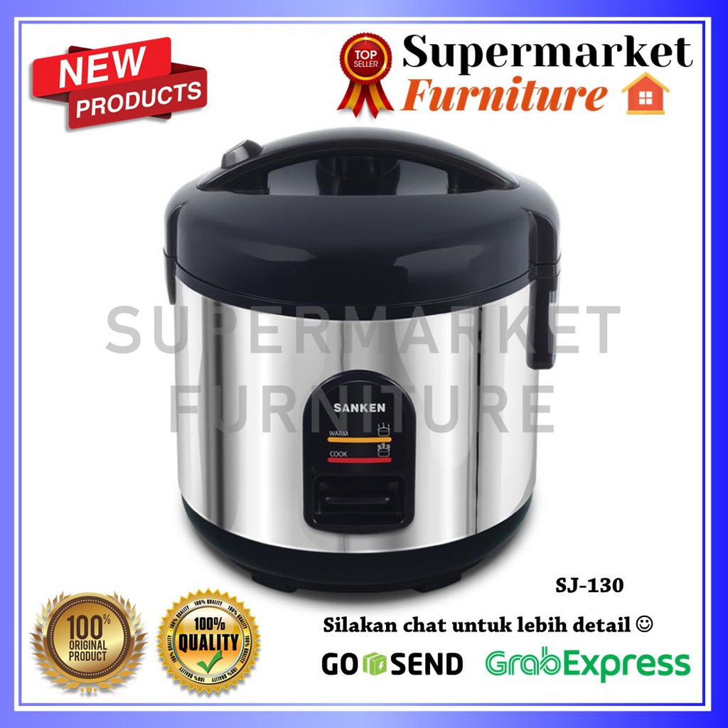 Jual Rice Cooker Stainless Steel Sanken SJ130H 1 Liter Panci
