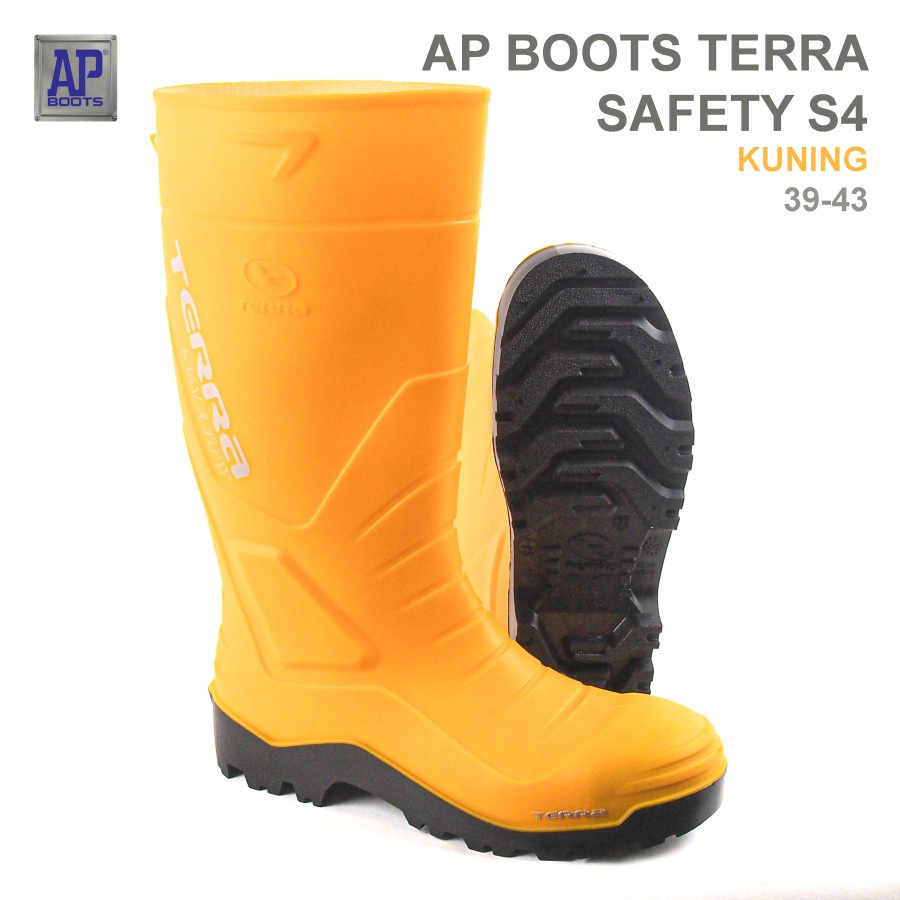 Jual Sepatu Boot Tinggi AP Boots TERRA SAFETY S4 KUNING SAFETY BOOTS