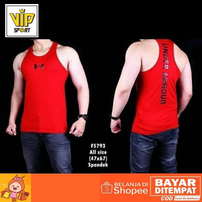 Jual Singlet Gym kaos tanktop pria running fitnes gym baju training