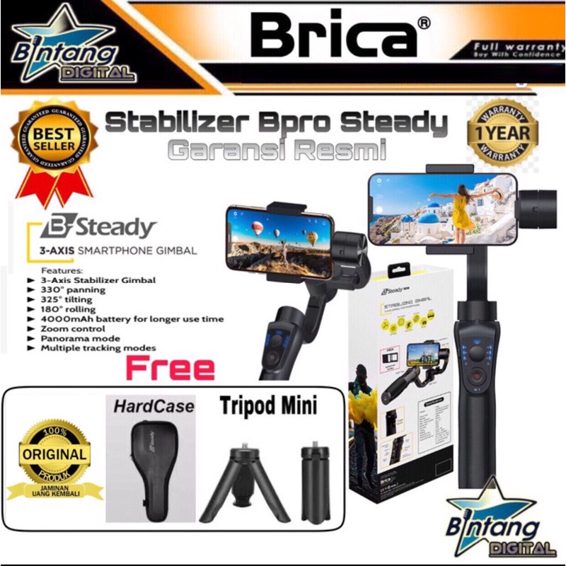 Jual Bsteady Brica BSteady Gimbal stabilizer HP Kamera action Cam