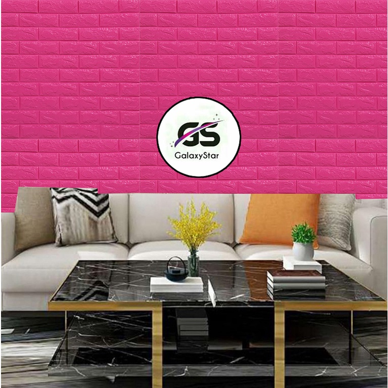 Jual OK Wallpaper Foam Bata Warna Magenta Premium Wallpaper Shopee