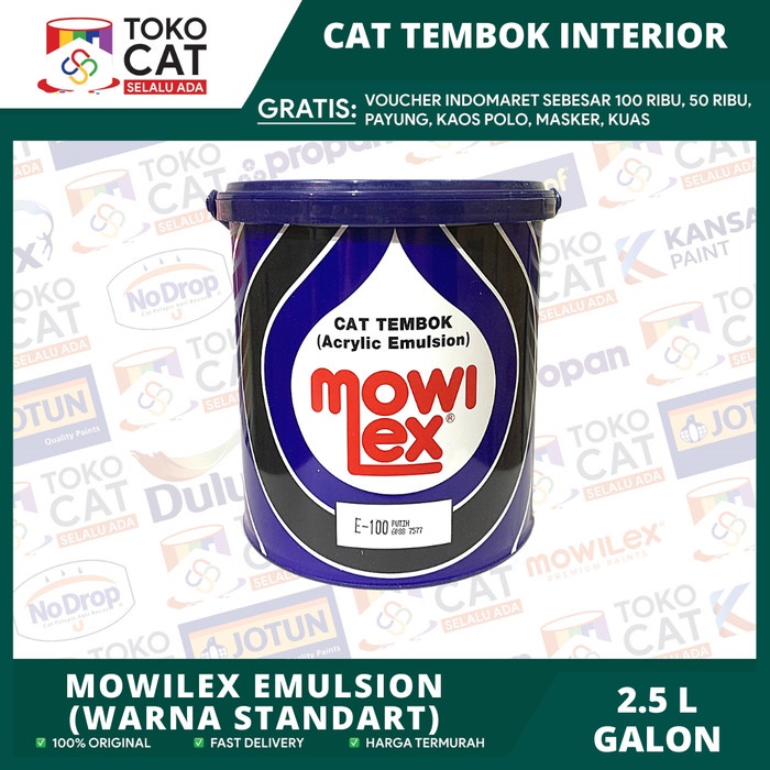Jual CAT TEMBOK MOWILEX ACRYLIC EMULSION WARNA STANDART / PUTIH E100 2