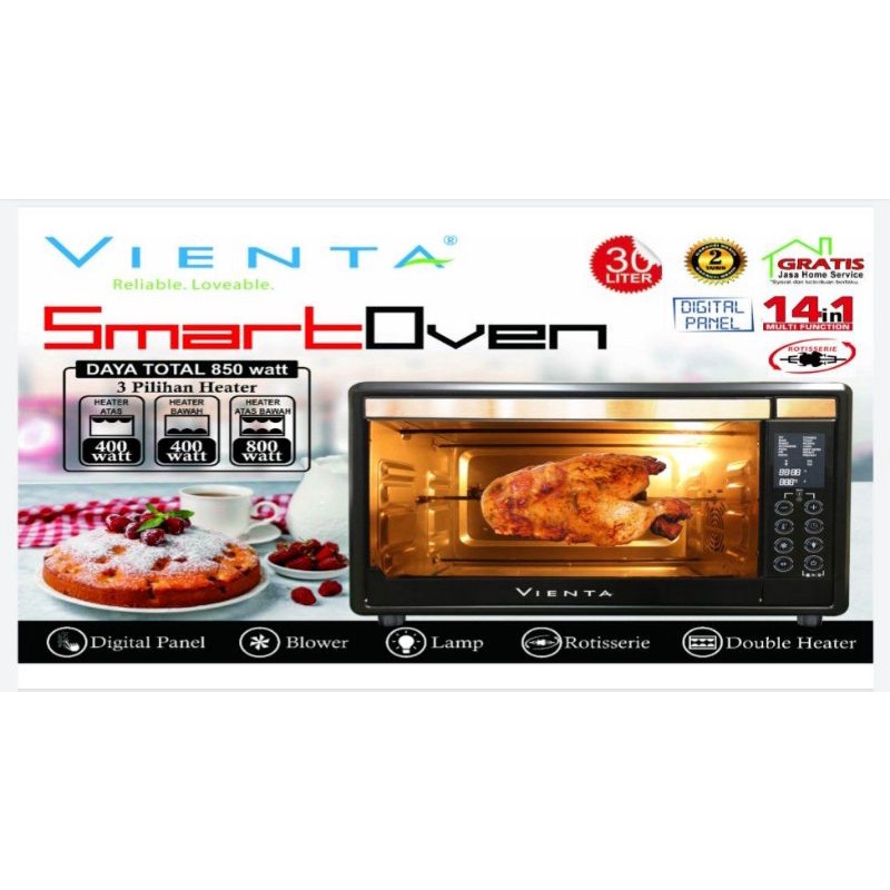 Jual Smart Oven VIENTA 14 IN 1 Multifuction Low Watt Garansi Resmi