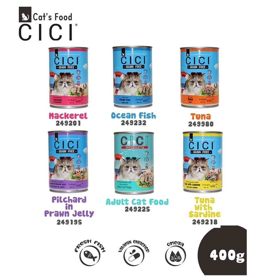 Jual CICI Cat Food Kaleng 400gr Makanan Basah Kucing Cat Wet Food 400