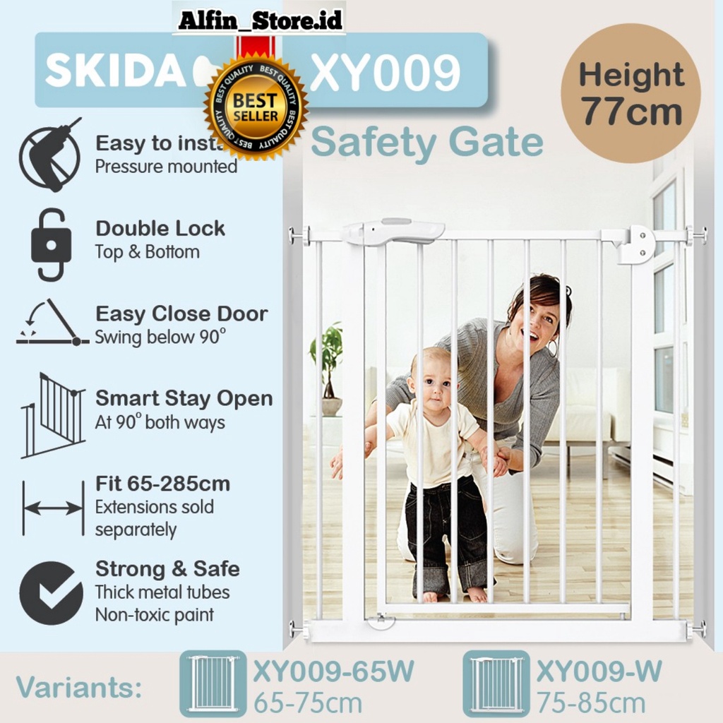 Jual BabySafe [ 7585cm ] XY009 Pressure Fit Safety Gate Pengaman