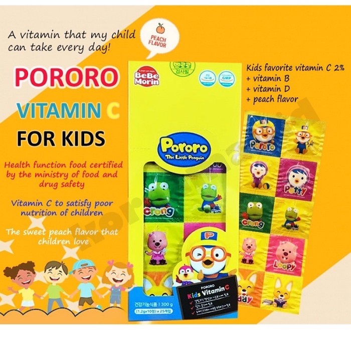 Jual Vit Anak Bebemorin Vitamin C Pororo Anak Original Korea Per Box