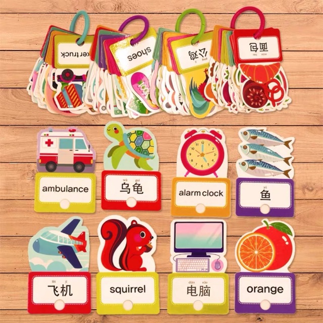 Jual Flash card mandarin english pinyin colorful flashcard kartu