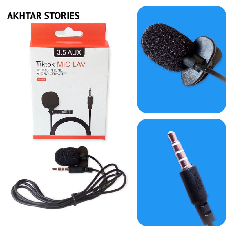 Jual Mic Clip On Youtuber / Tik Tok Mic Lav / Microphone Tiktok Jepit