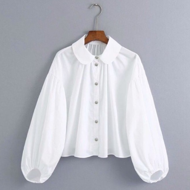 Jual Baju Crop top Atasan Kemeja Blouse Croptop Wrap Top Lengan Panjang