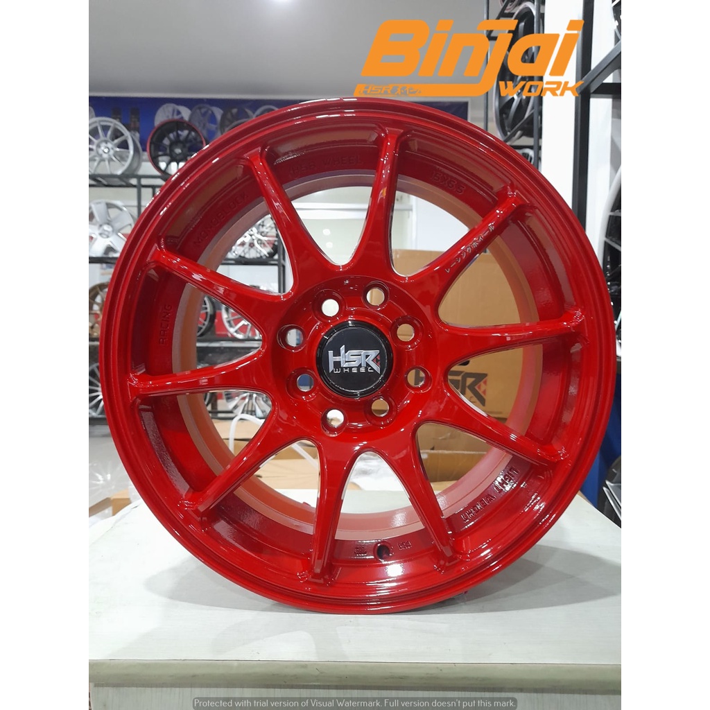 Jual Velg Mobil Jazz Mobilio Yaris Brio City INDY HSR R15 warna Merah(03)